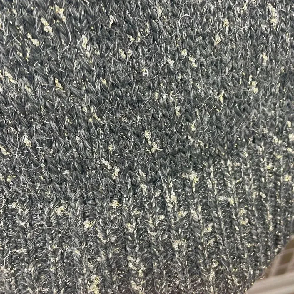 Chico's Metallic Knitted Wool Blend Sweater Twinset Tank Top, Cardigan 0 Gray, S